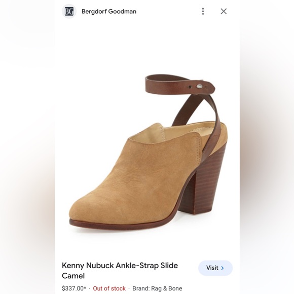 Rag & Bone Kenny Nubuck Ankle Strap Slide Camel 37 7 Boho Western Southwestern - Picture 16 of 16